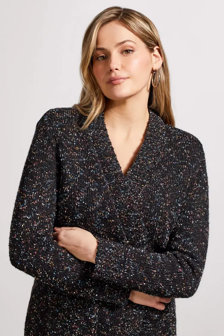 Tribal Tribal Sweater Cardigan W/ Patch Pockets 5586O