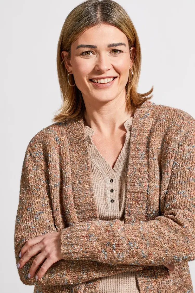 Tribal Tribal Sweater Cardigan W/ Patch Pockets 5586O