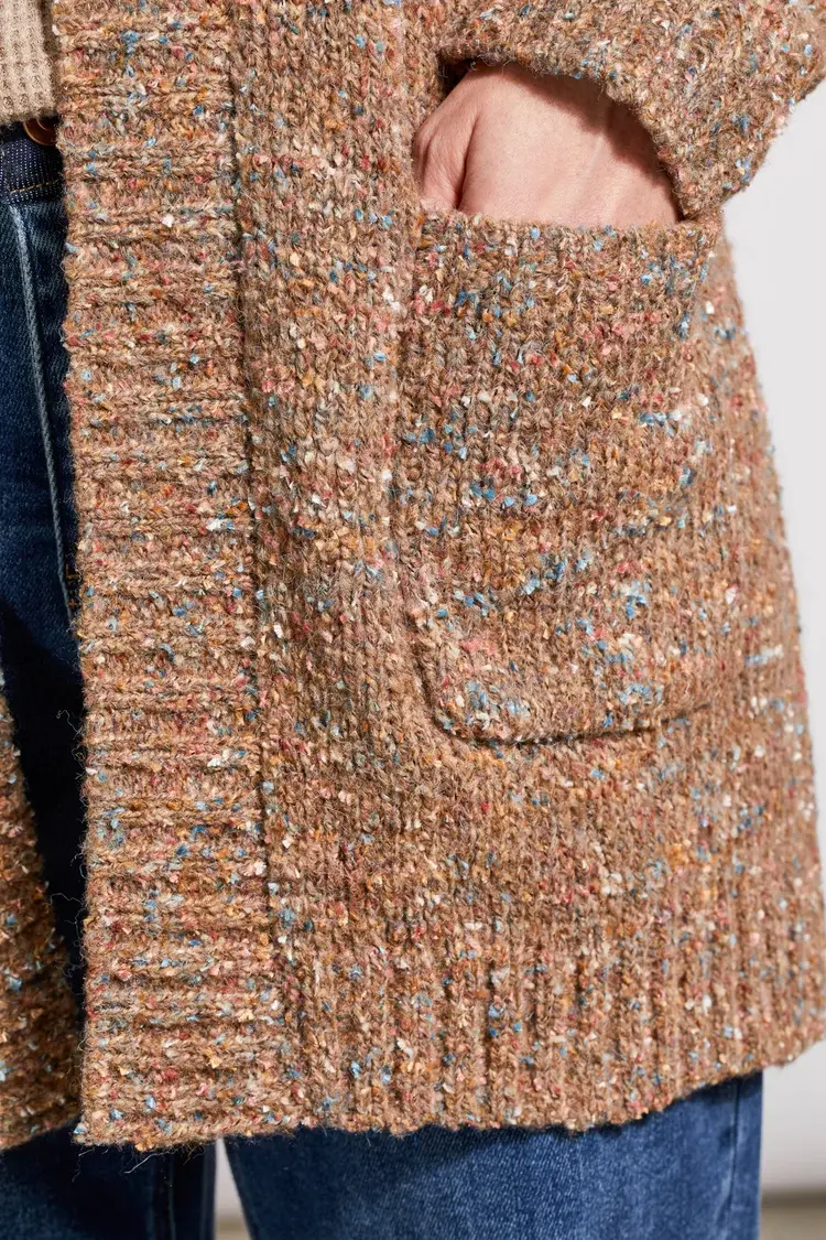 Tribal Tribal Sweater Cardigan W/ Patch Pockets 5586O