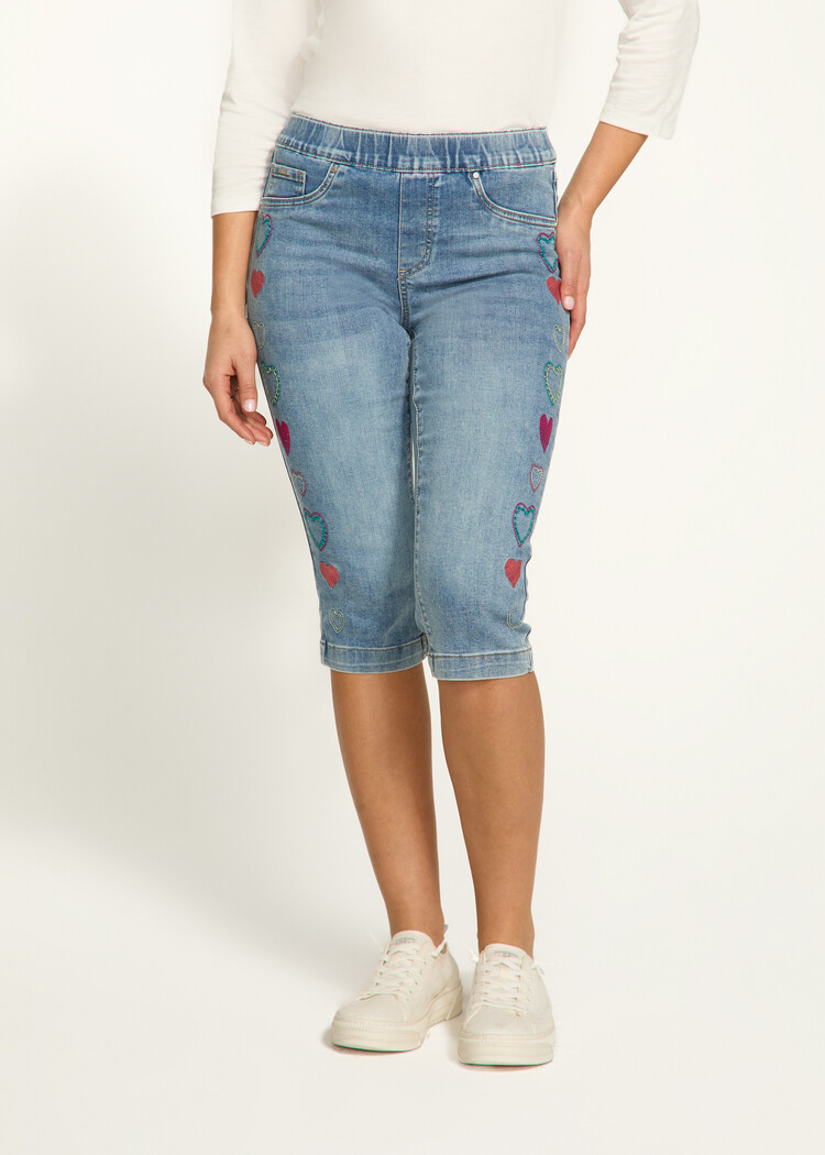 French Dressing Jeans French Dressing  Pull-On Pedal Pusher Jeans W/ Embroidered Detail 2210669