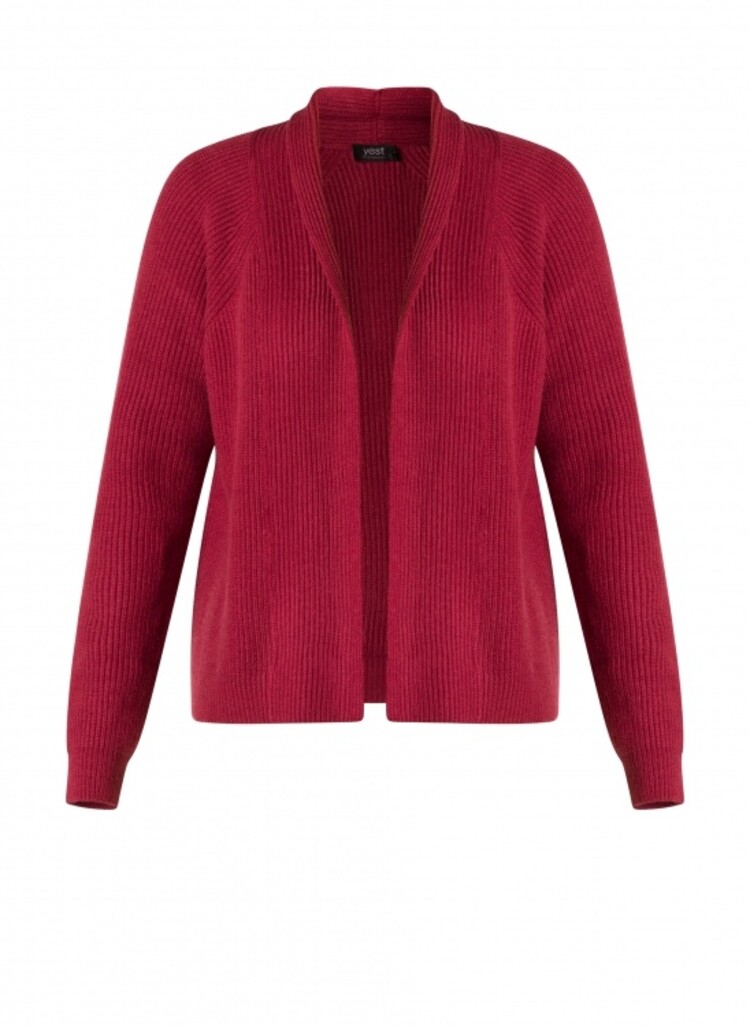 Yest Yest 0004800 Pelin Ribbed Knit Open Front Cardigan