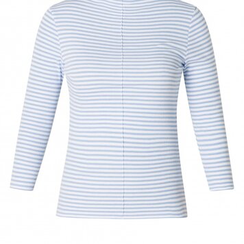 Yest Yest 0004450 Fenja Mock Neck Striped Knit