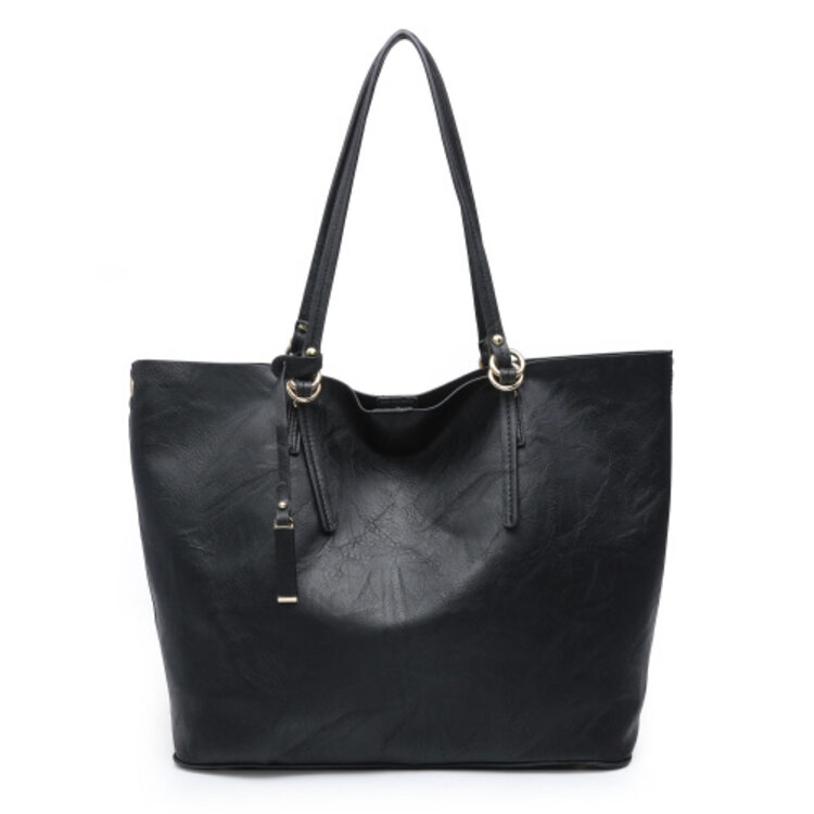 Jen & Co Jen & Co M1614 Iris Soft Vegan Leather Tote with Snap Closure and Inner Crossbody Bag
