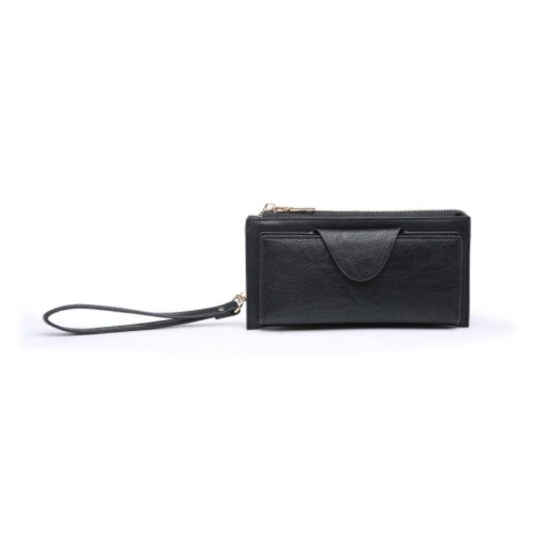 Jen & Co Jen & Co WL0004RF Kyla RFID Vegan Leather Wallet with Snap Clousure and Zip Charge Pocket