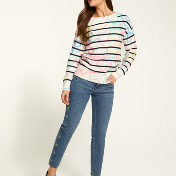 French Dressing Jeans FDJ 1963624 Boatneck Printed Sweater