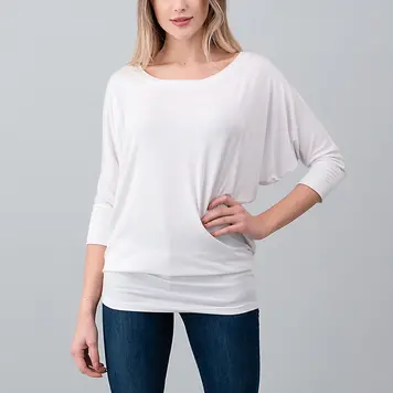 2503 Loose Fit 3/4 Sleeve Top