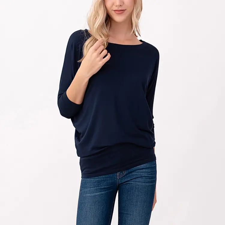 2503 Loose Fit 3/4 Sleeve Top