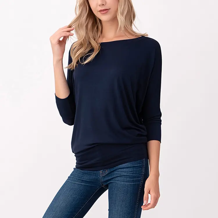 2503 Loose Fit 3/4 Sleeve Top
