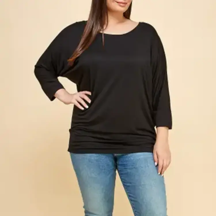 Plus Size 3/4 Dolman Sleeve Modal Jersey Top 2503-PL