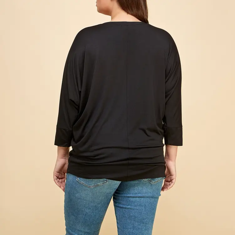 Plus Size 3/4 Dolman Sleeve Modal Jersey Top 2503-PL