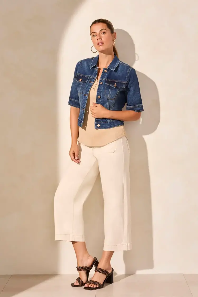 Tribal Tribal Elbow sleeve denim jacket 5713O