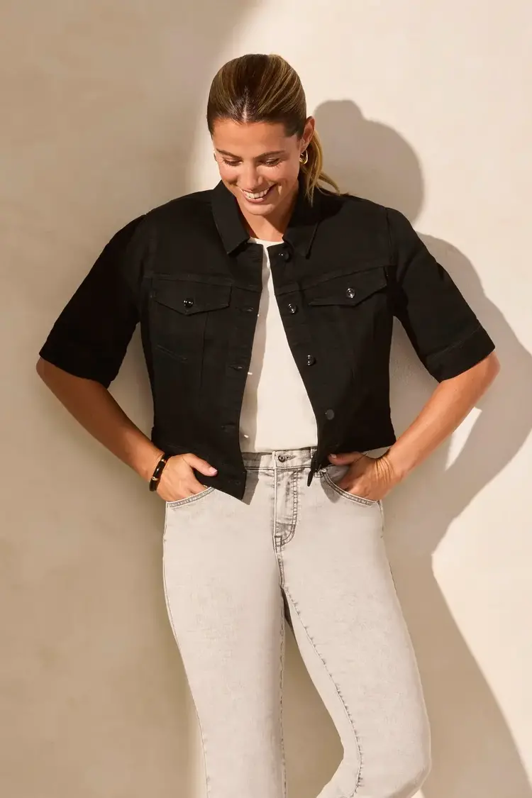 Tribal Tribal Elbow sleeve denim jacket 5713O