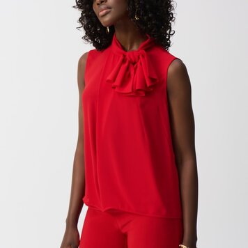 Joseph Ribkoff Joseph Ribkoff 251115 Georgette Sleeveless Top w/ Bow Collar