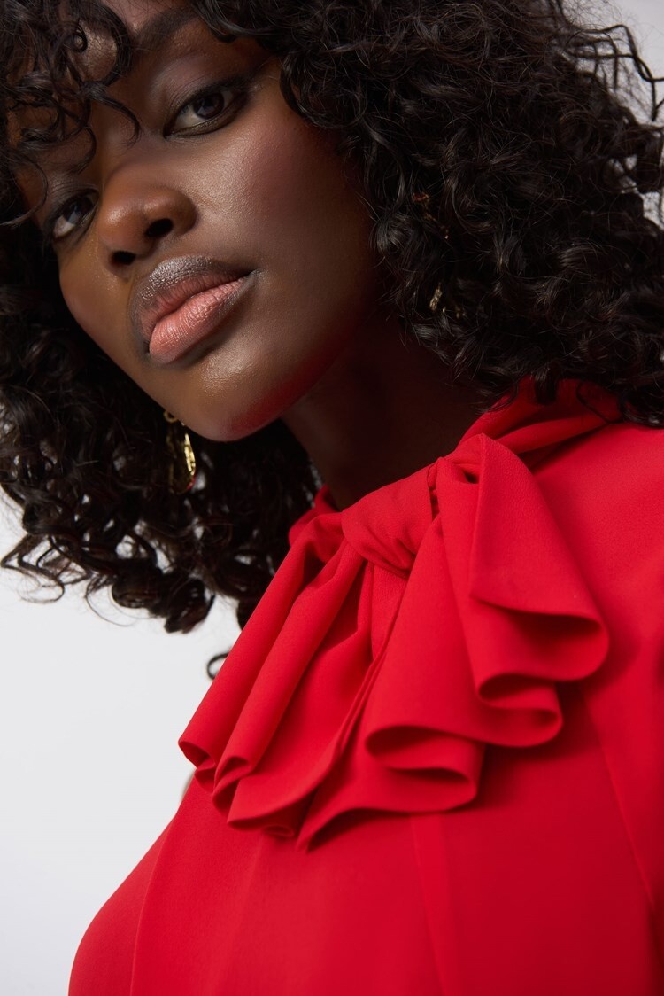 Joseph Ribkoff Joseph Ribkoff 251115 Georgette Sleeveless Top w/ Bow Collar