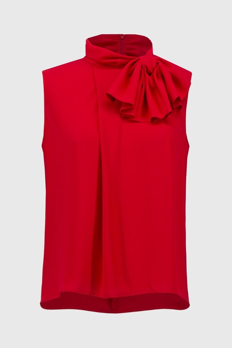 Joseph Ribkoff Joseph Ribkoff 251115 Georgette Sleeveless Top w/ Bow Collar