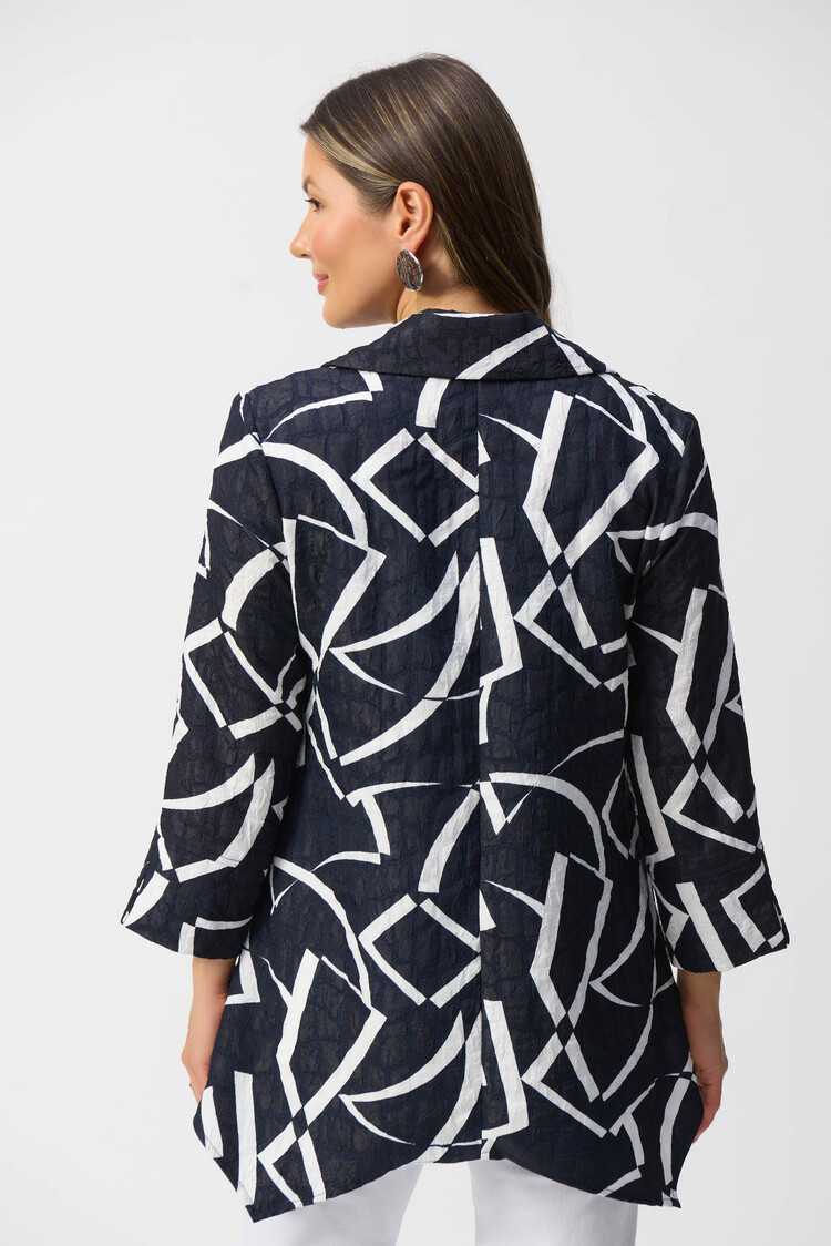 Joseph Ribkoff Joseph Ribkoff 251021 Jacquard Abstract Print Handkerchief Jacket