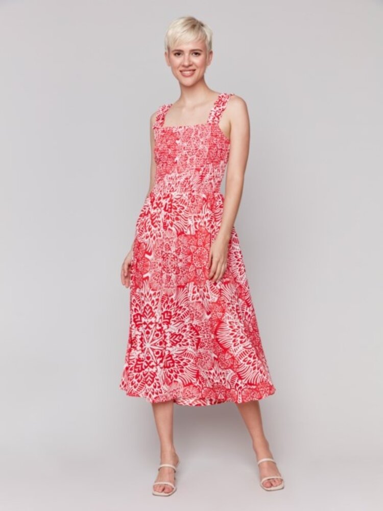 Charlie B Charlie B C3198 Midi Dress w/ Shirring Detail