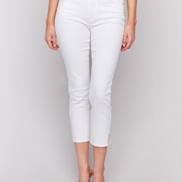 Charlie B Charlie B C5613 Regular Rise Slim Leg 25 1/2” Inseam With Gold Detail