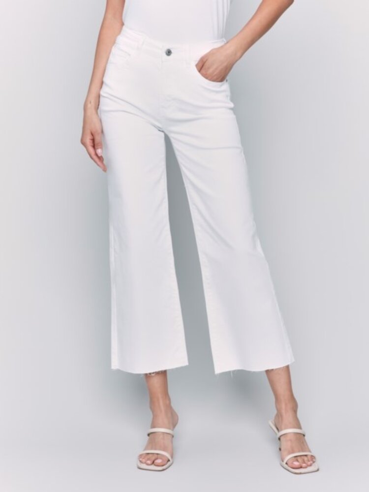 Charlie B Charlie B C5497 Wide Leg Raw Edge Pant 27” Inseam