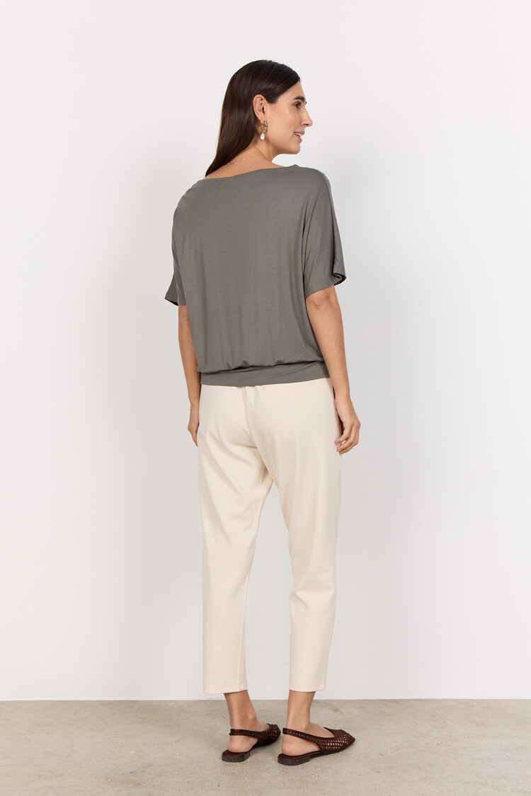 Soya Concept Soya Concept Marica 314 Short Sleeve Knit Top with Band at Waist