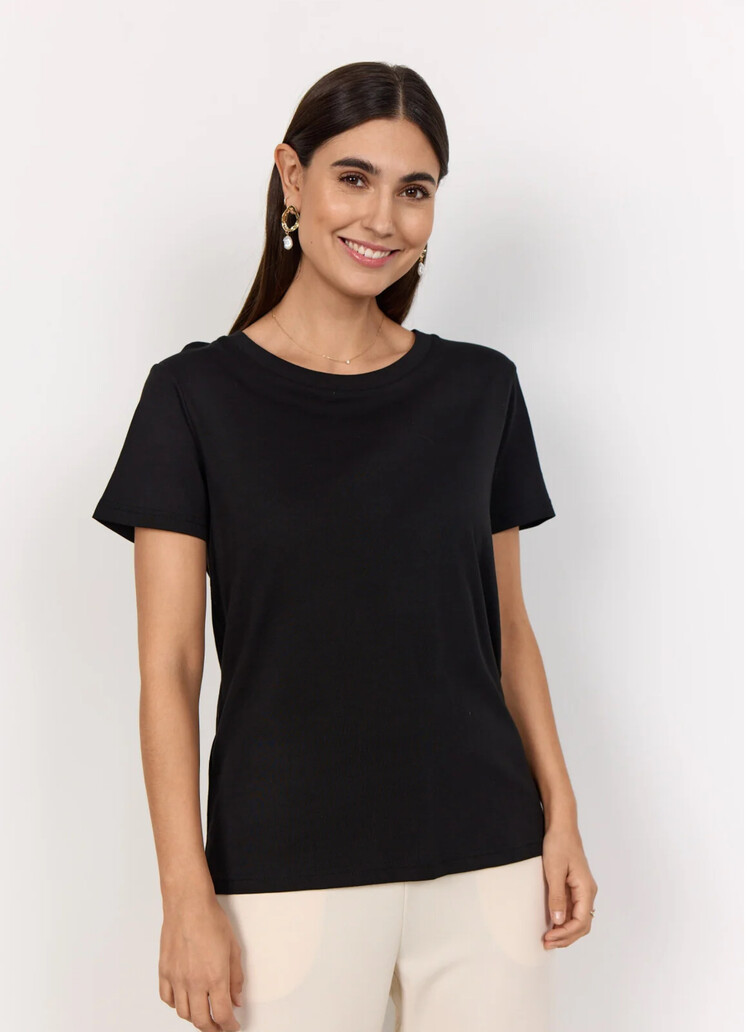 Soya Concept Soya Concept Derby 1 Round Neck Short Sleeve Cotton T-Shirt