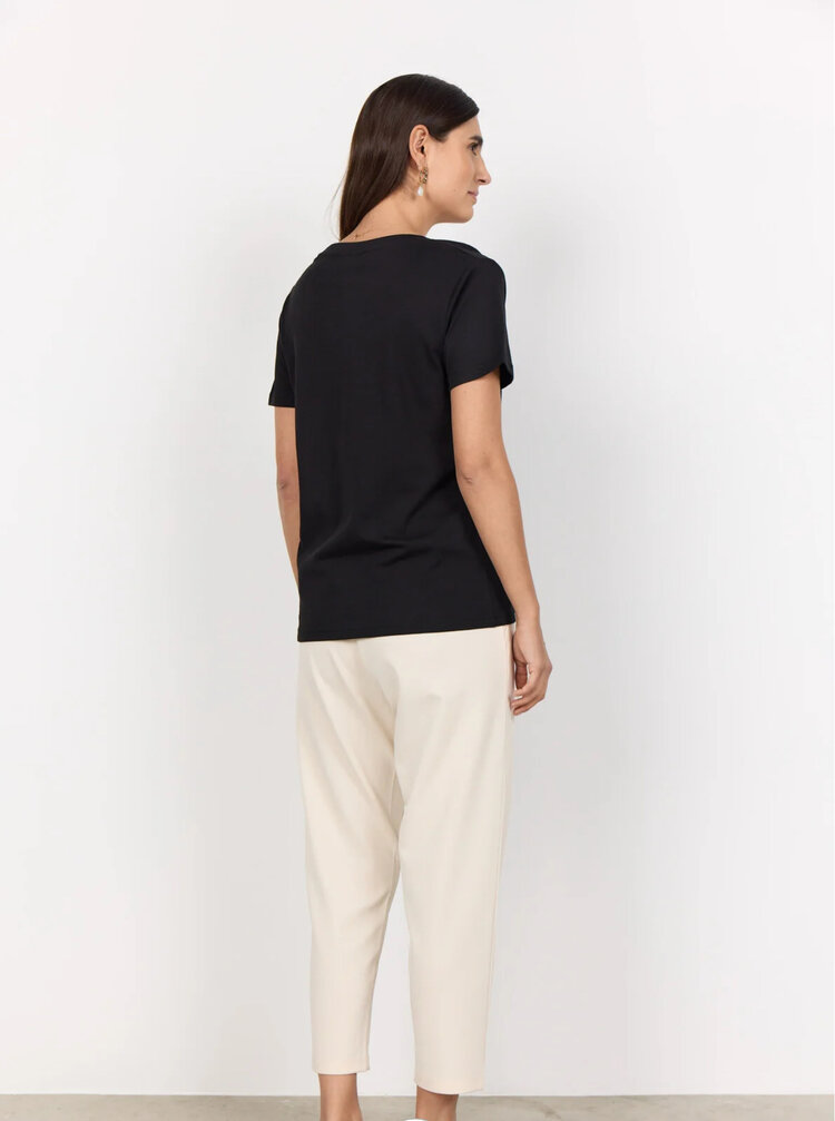 Soya Concept Soya Concept Derby 1 Round Neck Short Sleeve Cotton T-Shirt