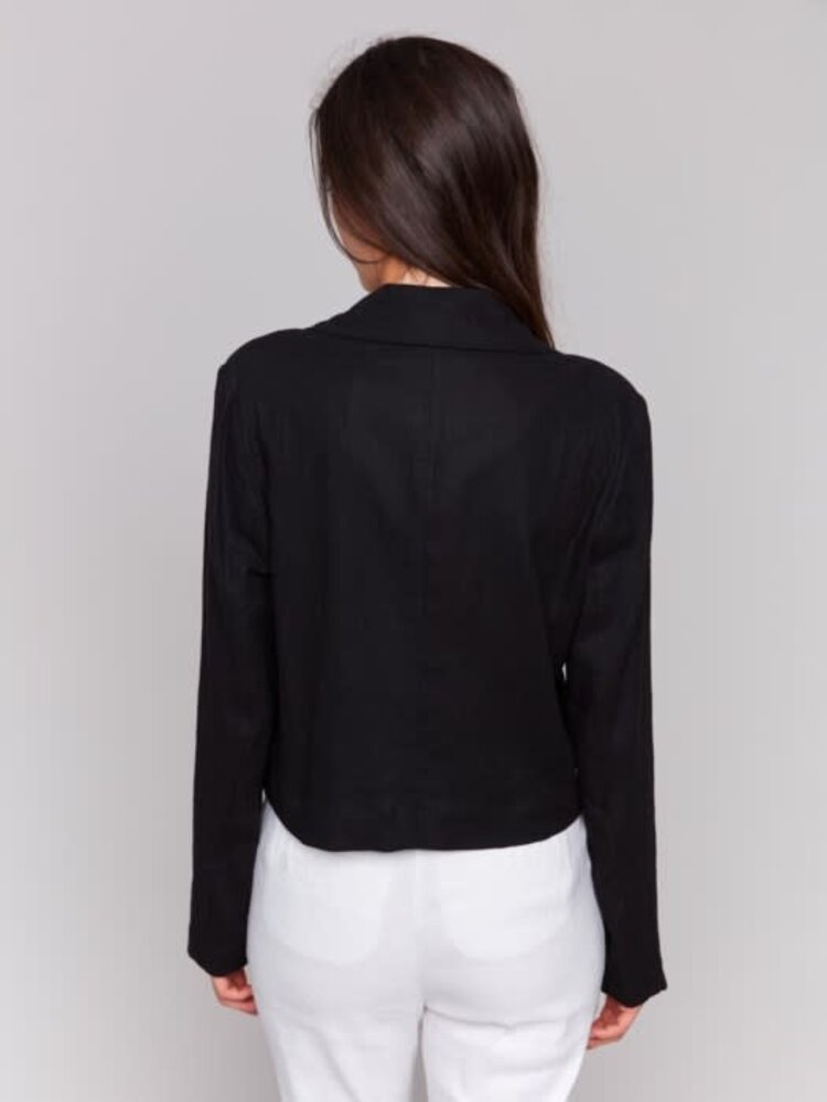Charlie B Charlie B C6361 Long Sleeve Crop Blazer with 1 Button