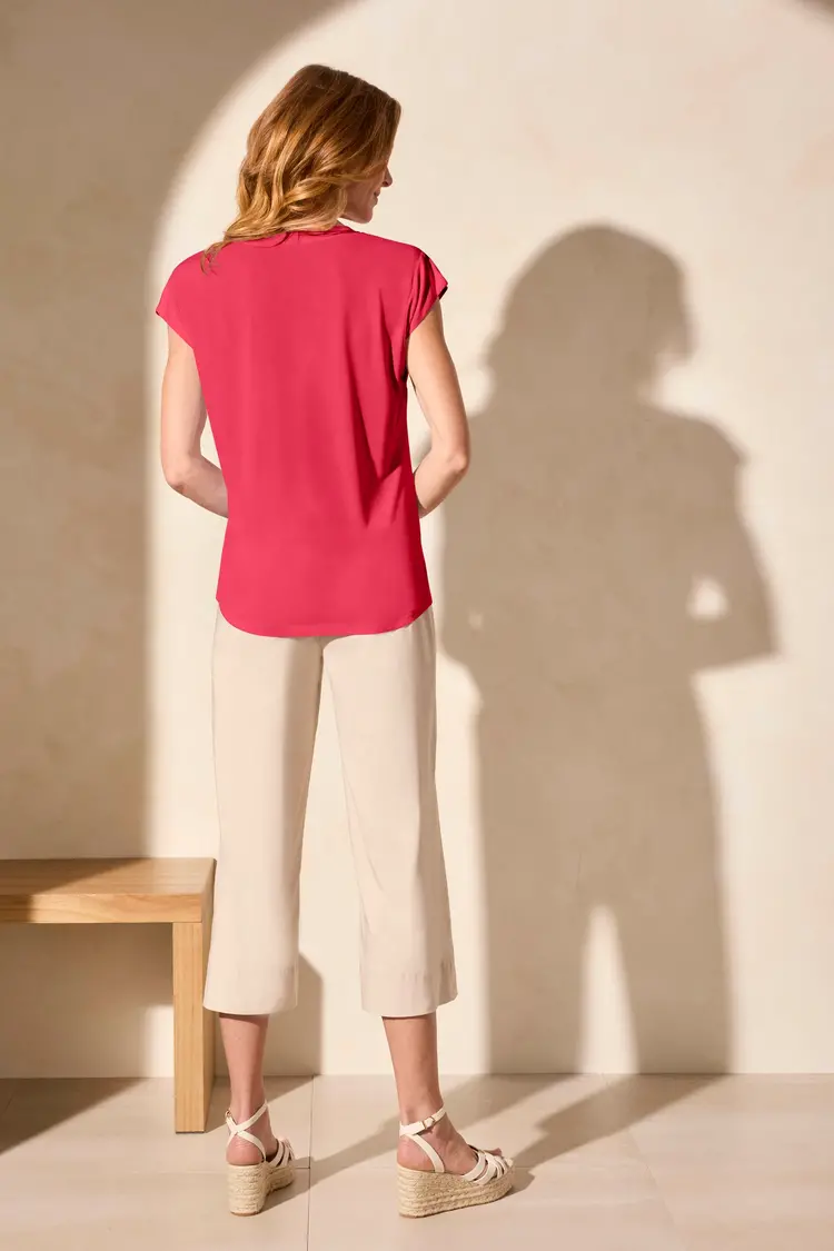 Tribal Tribal 2034O Cap Sleeve V Neck Top