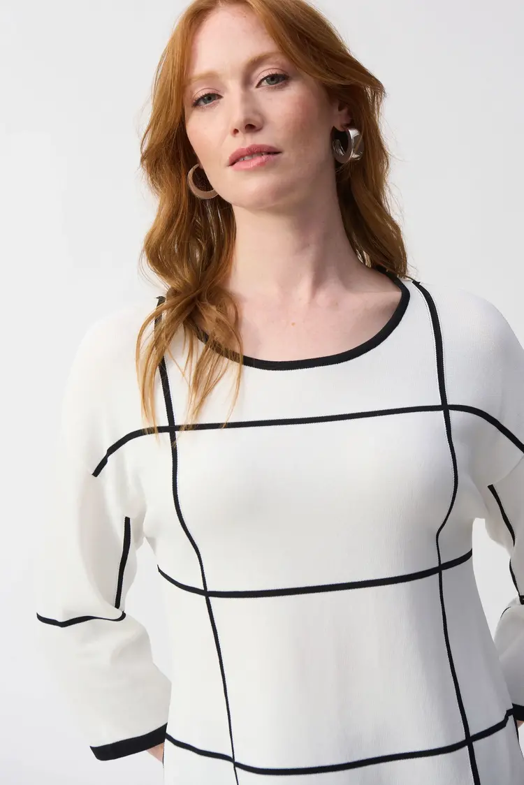 Joseph Ribkoff Joseph Ribkoff Plaid Sweater Knit Pullover 251918