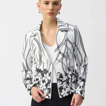 Joseph Ribkoff Joseph Ribkoff Faux Suede Floral Print Jacket 251910