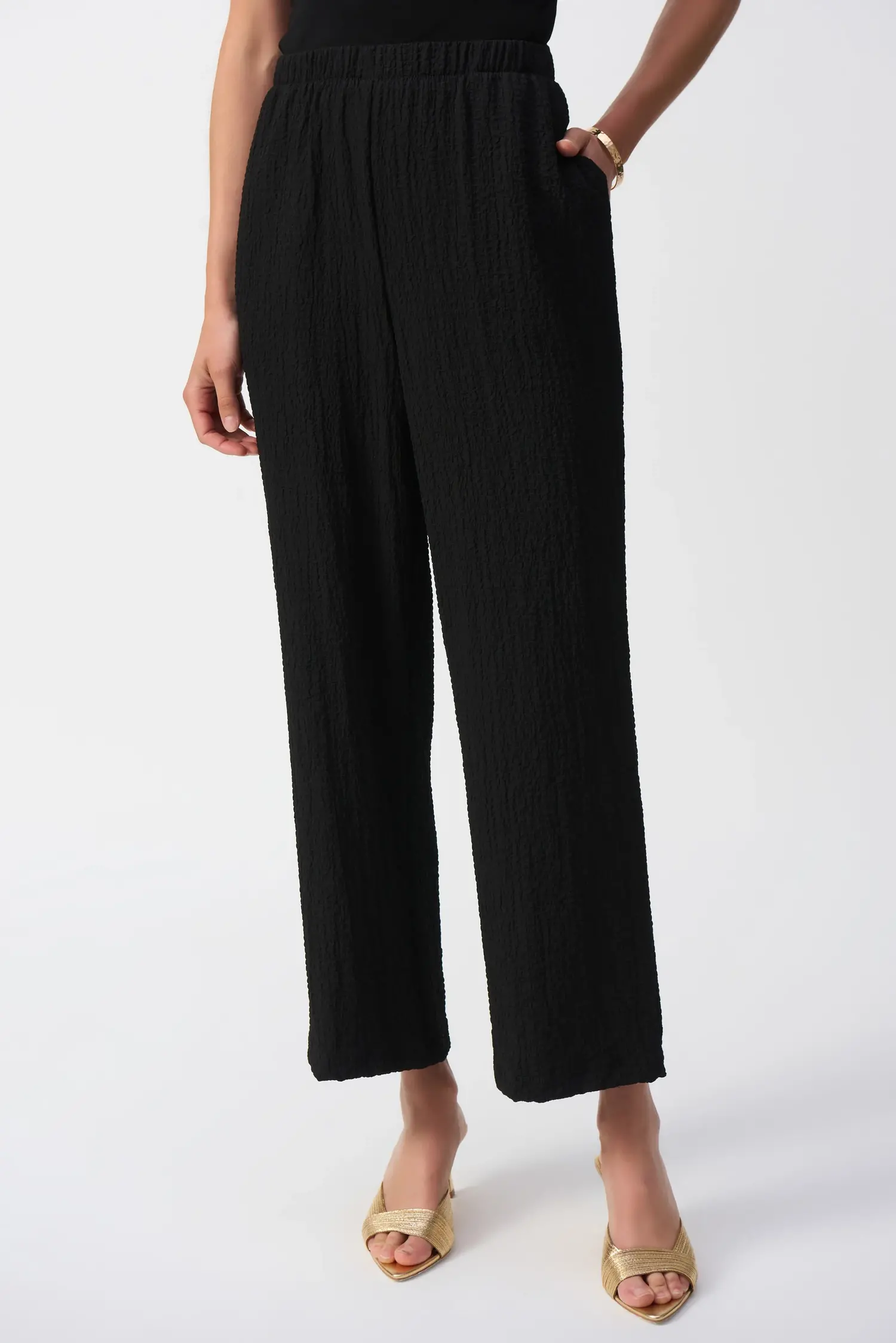 Joseph Ribkoff Seersucker Wide Leg Pull On Pants 251227 - Main