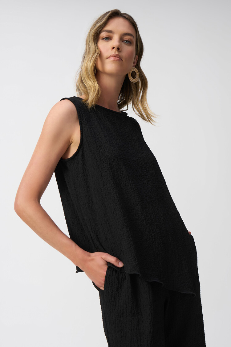 Joseph Ribkoff Joseph Ribkoff Seersucker Asymmetrical Sleeveless Top 251228
