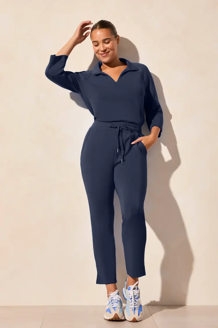 Tribal Tribal 2136O Techno Lux Pull On Capri with Side Slits