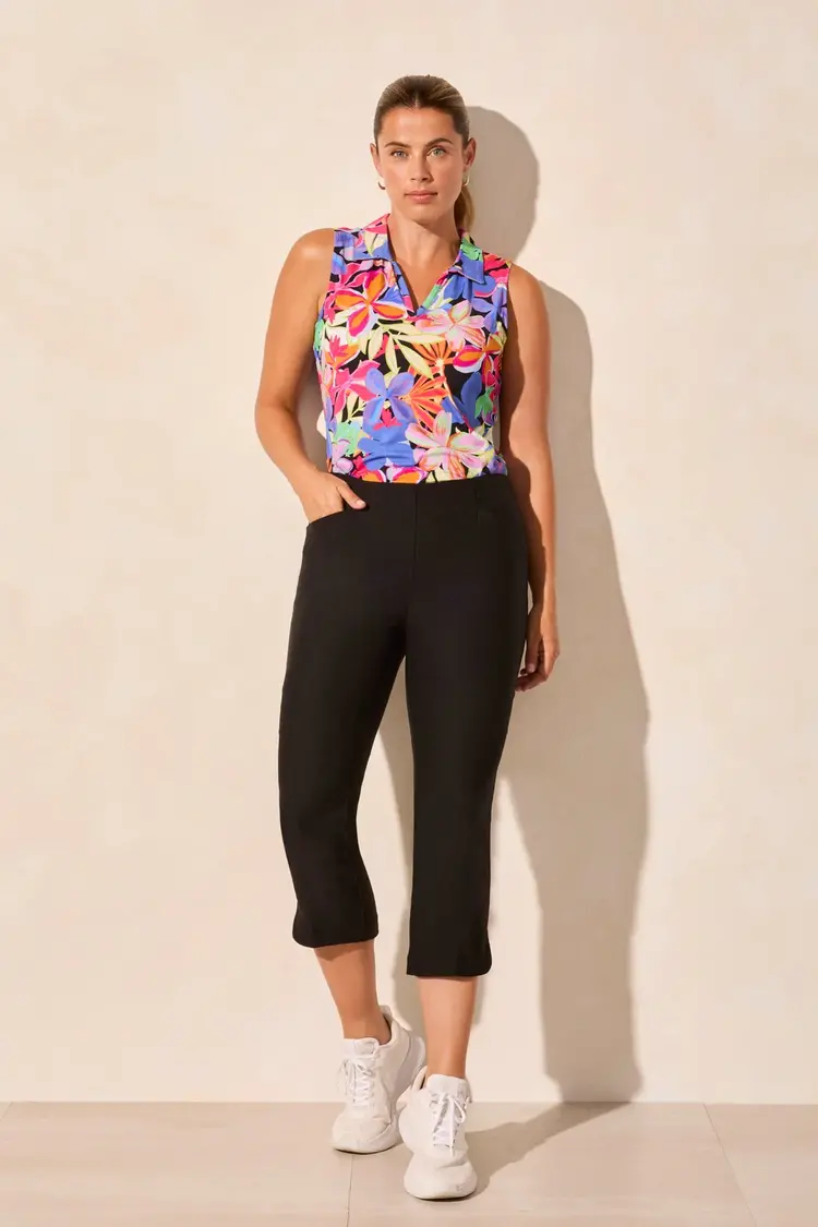 Tribal Tribal 2056O Flatten It Pull On Capri withSlit Hem