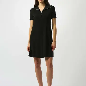 Joseph Ribkoff Joseph Ribkoff Silky Knit Zip Collar Trapeze Dress 251145