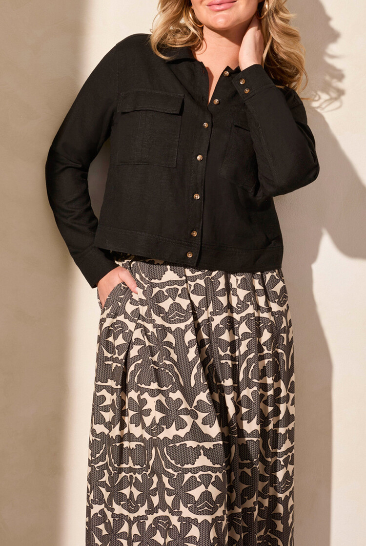 Tribal Tribal 2152O Long Sleeve Button Front Jacket w/ Chest Pockets