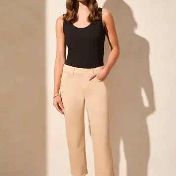 Tribal Tribal 1647O Pull On Kick Flare Capri with 5 Pockets