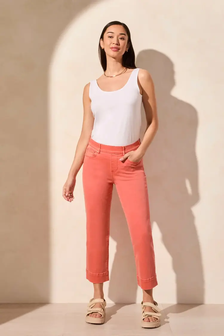 Tribal Tribal 1647O Pull On Kick Flare Capri with 5 Pockets