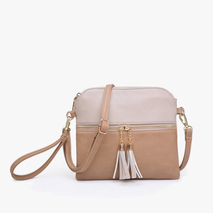 Jen & Co Jen & Co Tara 2 Tone Crossbody Bag with Wristlet M1785
