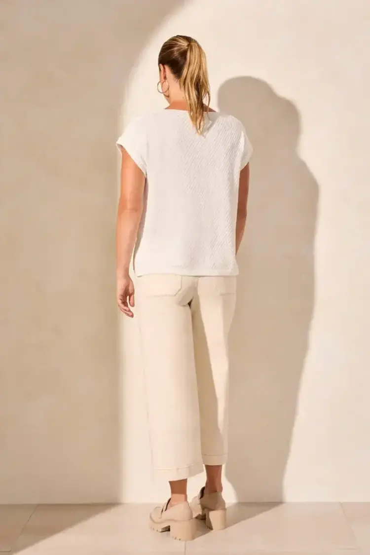 Tribal Tribal 5704O Side Slit V Neck Sweater with Extended Shoulders