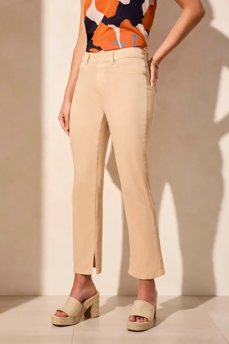 Tribal Tribal 2020O Comfort Stretch Pull On Ankle Pant with Inseam Slits