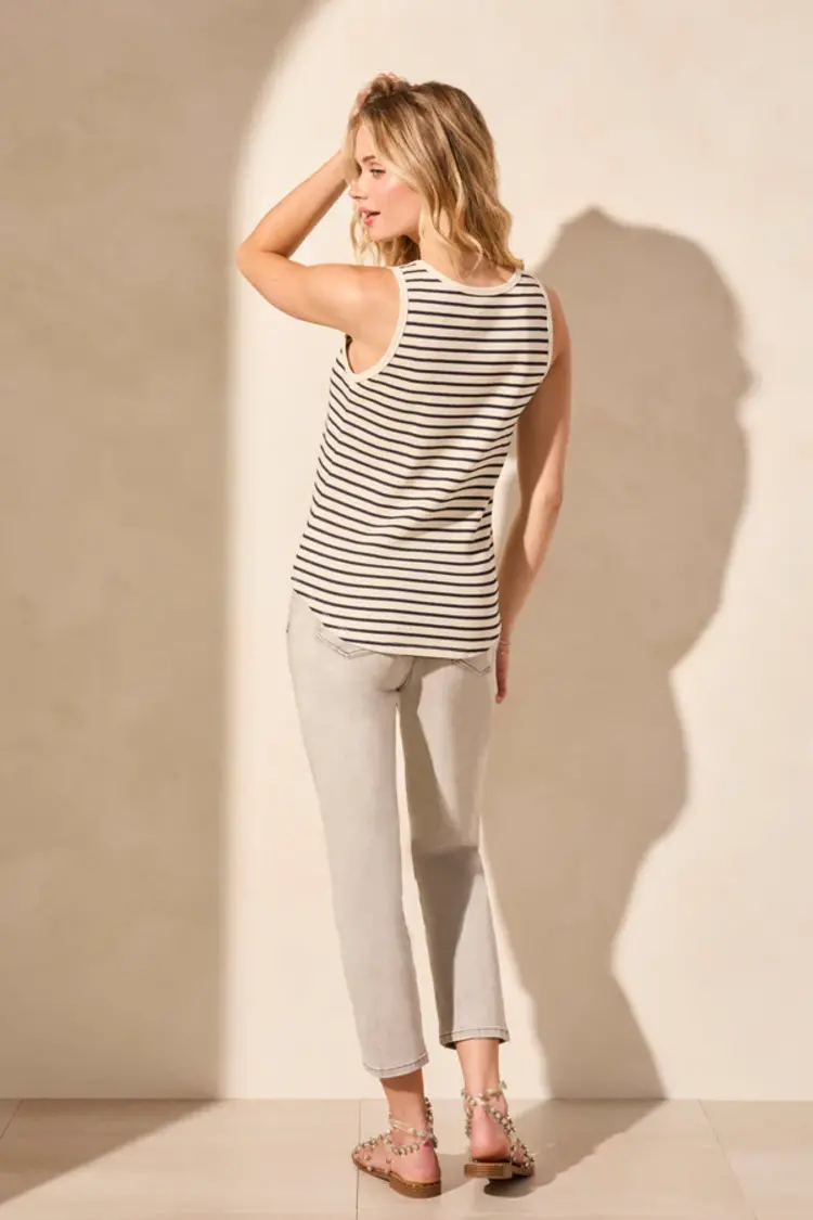 Tribal Tribal 5361O Henley Sleeveless Top with Buttons