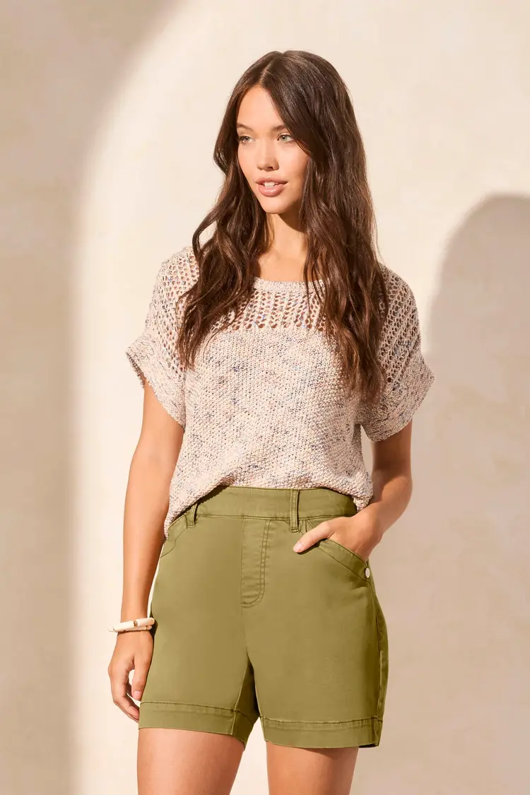 Tribal Tribal 2023O Comfort Stretch Pull On Short With Hem Slits