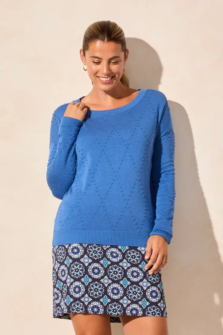 Tribal Tribal 2107O Long Sleeve Crew Neck Sweater with Thumbholes