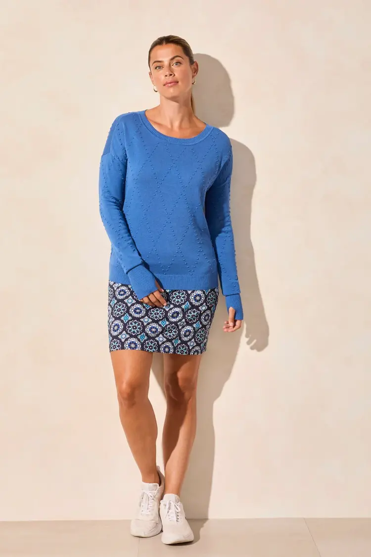 Tribal Tribal 2107O Long Sleeve Crew Neck Sweater with Thumbholes