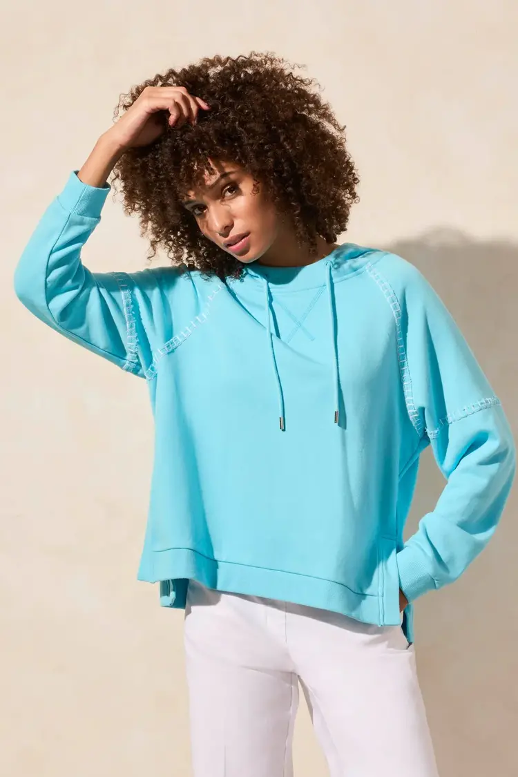 Tribal Tribal 2191O French Terry Contrast Stitch Long Sleeve Hoody