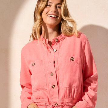 Tribal Tribal 2186O Button Front Coat with Drawcord Hem