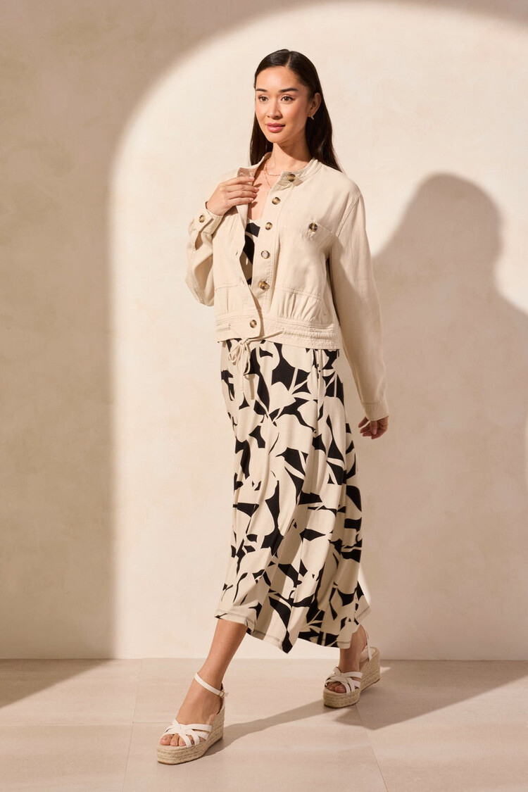 Tribal Tribal 2186O Button Front Coat with Drawcord Hem