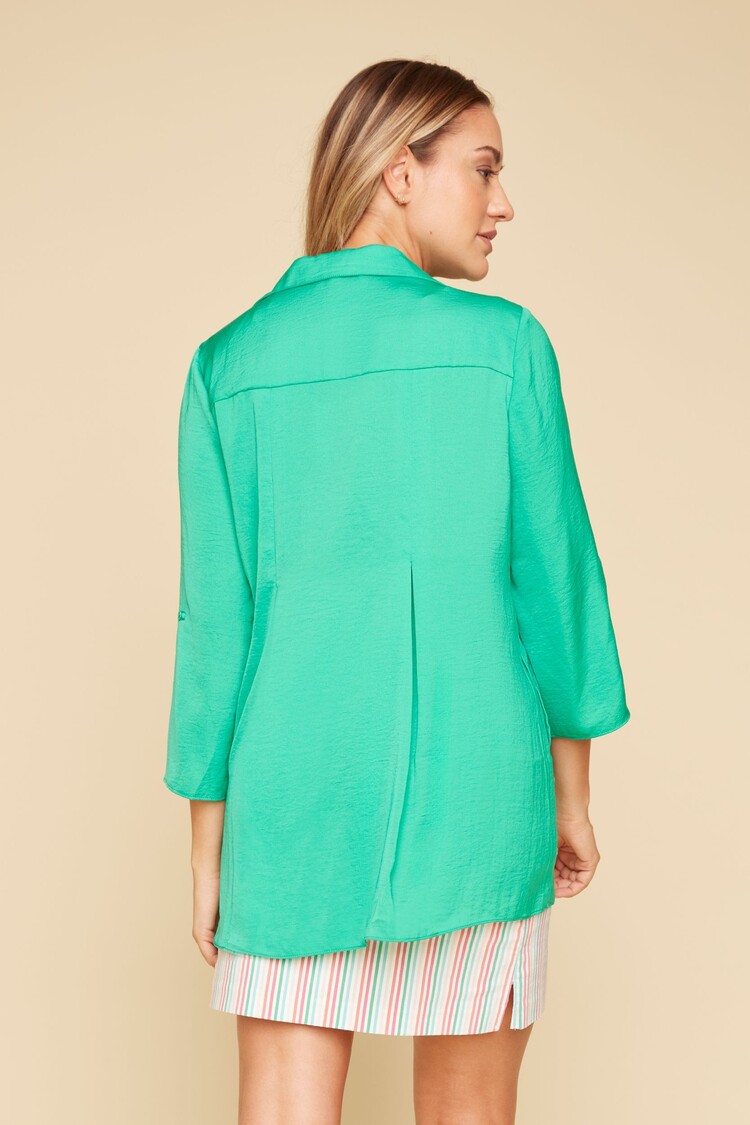 Renuar Renuar 3/4 Sleeve Air Flow Blouse W/ Collar R5517