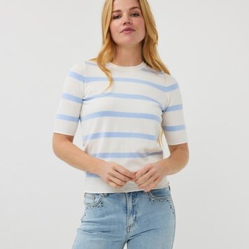 Esqualo Esqualo Short Sleeve Striped Knit Top SP2507016